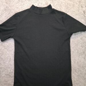 Black Mock Neck T-Shirt